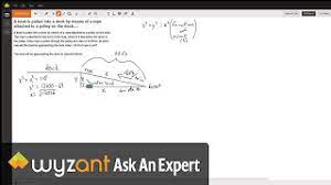 A Boat Is Pulled Into A Dock By Means Of A Rope Attached To A Pulley On The Dock Wyzant Ask An Expert