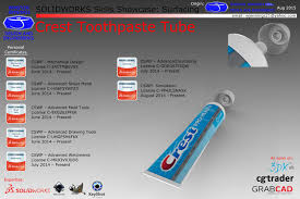 To make a cap, create a blue rectangle and apply the arc upper effect (effect > warp > arc upper) with the options below. Sw Skills Crest Toothpaste Tube 3d Cad Model Library Grabcad