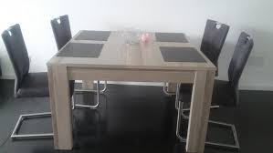 Chaise de table en cuir. Table Carree Izzy 4 Chaises Cuir Mobilier De France D Occasion
