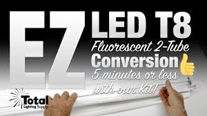 Ez Led T8 Fluorescent 2 Tube Light Conversion In 5 Minutes Or Less By Total Bulk Lighting