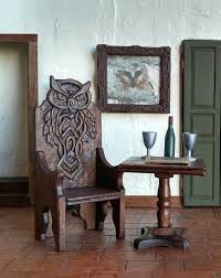 Dollhouse Miniature Hand Carved Celtic Owl Wizard Witch Throne Arm Chair Artisan Made Made To Order Pl In 2020 Medieval Furniture Dollhouse Furniture Celtic Owl