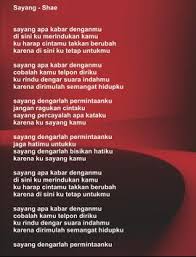 {verse 1} hai nona, apa kabarmu? Download Lagu Shae Apa Kabar Sayang Tablemultimedia