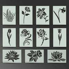 Outline simple rose tattoo stencil. Flower Stencils For Sale Ebay