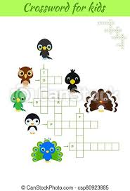 Here you can find easy crossword puzzles for children and students in elementary and middle school. Crosswords Game Of Animals For Children With Pictures Kids Activity Worksheet Colorful Printable Version Educational Game Canstock
