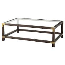 Previous photo in the gallery is tate dark wood glass square dining table java. Theodore Alexander Modern Boulevard Rectangular Brown Wood Coffee Table 51 W 60 W Kathy Kuo Home