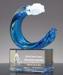 Tidal Wave Art Glass Award In 2021 Glass Awards Wave Art Glass Art