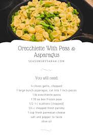 Lidia Bastianich S Orecchiette With Peas And Asparagus Seasons By Sarah Asparagus Seasoning Tasty Pasta Lidia Bastianich