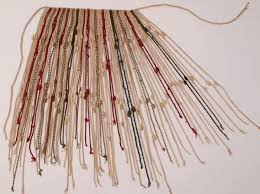 • узелковое письмо древних перуанцев (верёвка, к которой был привязан ряд разноцветных шнурков с узлами). Pismennost I Alfavit Istoriya Izobretenij