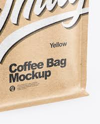 Download Kraft Paper Coffee Bag Mockup In Bag Sack Mockups On Yellow Images Object Mockups