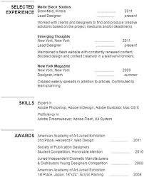 selected experience section unicurve