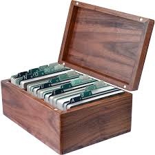 Fine stainless steel pocket name credit id business card holder box metal cassg. Buy Maxgear Business Card Holder 2 2 X 3 5 Inches Index Cards Organizer Wood Cards Box Business Cards File Storage Index Card Organizers 3 Divider Boards For 300 Cards A Z Guides 6 3 X