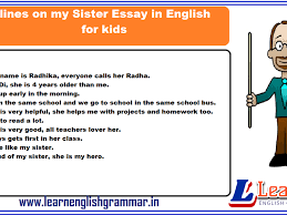 In the first picture we can see a band playing. 10 Lines On My Sister Essay In English For Kids Learnenglishgrammar In
