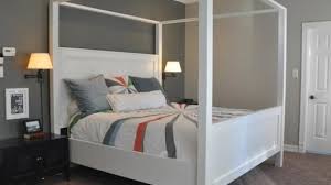 Platform metal bed metal bed frame for bedromm, white, full size. Farmhouse Canopy Bed Frame All Sizes Ana White