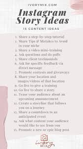 Content Ideas Instagram Story Social Media Planner Social Media Marketing Business Instagram Business