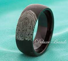 Fingerprint Black Tungsten Wedding Band Tungsten Wedding Ring Fingerprint Ring Mens Womens Fi Mens Wedding Rings Tungsten Wedding Bands Tungsten Wedding Rings
