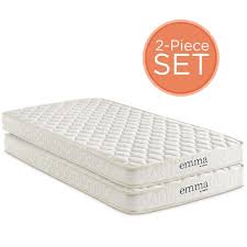 6 inch polyester filled quilted top bunk day bed mattress twin navy guest room. Emma 6 Twin Mattress Foam Set Of 2 Set Of 2 Mod 6099 Whi