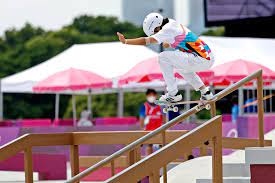 She competed at the 2020 summer olympics in the women's street competition where she won the first ever gold medal in the event. Webms3znbpyekm