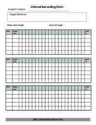 Interval Behavior Chart Worksheets Teaching Resources Tpt