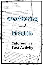 Weathering And Erosion Nonfiction Reading Informative Text Activity Weathering And Erosion Earth Science Lessons Nonfiction Reading