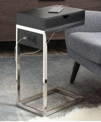 Charge your phone, laptop or other devices at the same time with the accessible back charger. Loft Lyfe Black Chrome Finish Samir Usb Port Side Table Best Price And Reviews Zulily