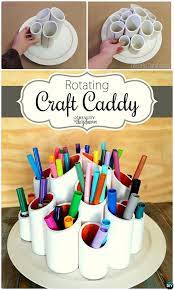 Diy Lazy Susan Rotating Craft Caddy Free Plan Instruction Diy Lazy Susan Crafts Diy