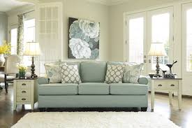 Signature Design By Ashley Daystar Seafoam Sofa Reviews Goedekers Com Green Sofa Home Decor Cushions On Sofa