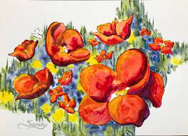 Poppy Series Part 2 Watercolor On Yupo