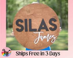 Nursery Name Sign Boy, Name Sign for Nursery Girl, Boy, Above Crib Sign  Baby Shower Gift, Nursery Decor, House of Rounds