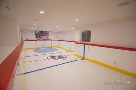 Mason's basement rink with hockeyshots synthetic #hs_synthetic_ice #hockeyshot getting closer to done, still alot of hours to put. Basement Renovation With Indoor Hockey Rink Eclectic Basement Vancouver By Dos Design Group Houzz