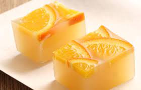 Borrowed from japanese 寒天 (kanten). Kanten Dessert Clearspring Ltd