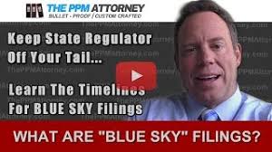 What are "blue sky" filings?