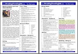 Breaking News English Easier News Lessons Mini Lessons Esl Lesson Plans English Lesson Plans