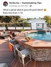 Pin By Mary On Pools In 2020 Outdoor Patio Bar Above Ground Pool Pool Side Bar