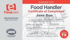 Print, download, or mail order your card immediately after completing the program. Food Handler S Certification Texas Cottage Food Law