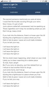 Tom Walker Leave A Light On Songs Lyrics Tom Walker