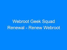 Webroot & geek squad have partnered to provide you with excellent pc security protection. Webroot Geek Squad Renewal Renew Webroot Antivirus Carriagesonline Com