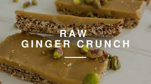 This raw slice puts a healthy twist on classic ginger crunch, with no refined sugar and lots of texture. Raw Ginger Crunch Madeleine Shaw Wild Dish Youtube