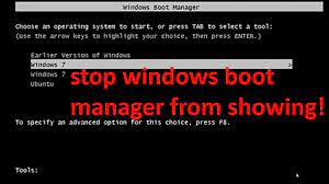 How To Stop Windows Boot Manager From Showing - Youtube