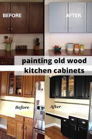 painting old wood kitchen cabinets