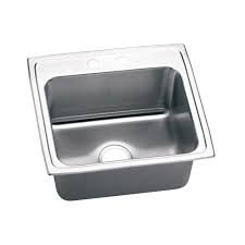Elkay Lustertone Drop In Stainless Steel 22 In 2 Hole Single Bowl Kitchen Sink With 10 In Bowl Silver Single Bowl Kitchen Sink Sink Stainless Steel