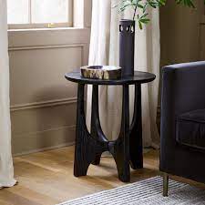 Keaton honeynut brown round storage side table add warmth and functionality to your living add warmth and functionality to your living room with this beautifully crafted keaton round storage side table. Buy Online Tanner Solid Wood Side Table Now West Elm Uae