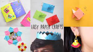 6 Easy Paper Craft Ideas Diy Videos Ventuno Art Youtube Crafts Paper Crafts Easy Paper Crafts