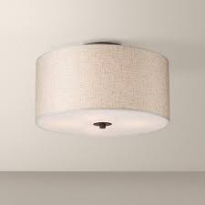 Sylvan 14 Wide Off White Fabric Drum Ceiling Light 38m33 Lamps Plus Drum Ceiling Lights Ceiling Lights Lamps Plus