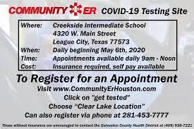That uncertainty and confusion is common among those without health insurance. New Covid 19 Test Site In Galveston County