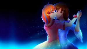 1855353 - safe, artist:jonfawkes, oc, oc only, oc:cold front, oc:disty,  human, clothes, crossdressing, cute, dancing, dress, eyes closed, femboy,  flower, gay, humanized, kissing, male, oc x oc, shipping, sparkles, trap -  Derpibooru