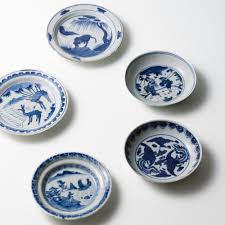 古染付五種皿 | しぶや黒田陶苑