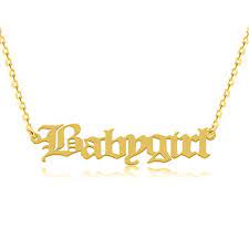Ouslier Personalized Name Necklace With Old English Font Custom Made With Any Names Find O White Gold Pendant Necklace Fashion Christmas Gifts Gold Necklace