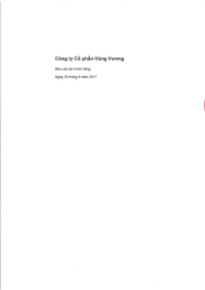 Công ty Cổ phần Hùng Vương - Báo cáo tài chính riêng - Vietstock