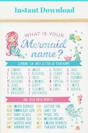 Mermaid Name Mermaid Birthday Party Your Mermaid Name