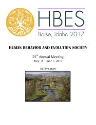 HUMAN BEHAVIOR AND EVOLUTION SOCIETY